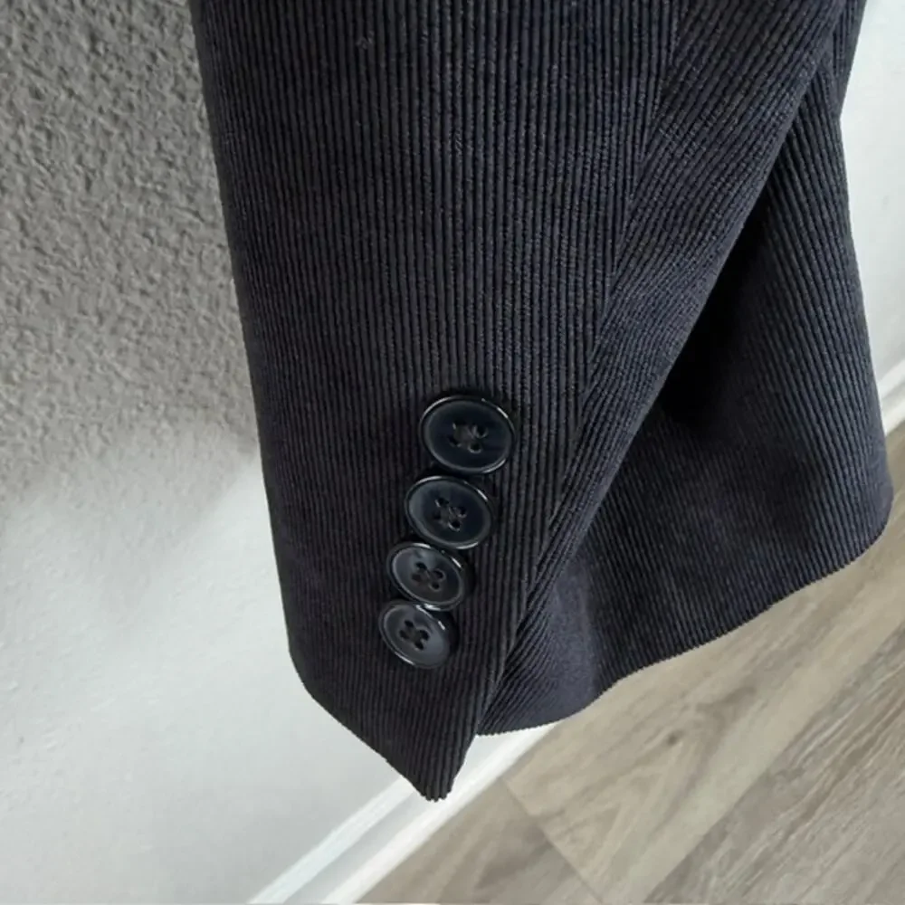 Calvin Klein Men’s 46L Black Corduroy Blazer Sport Coat 2 Button Stretch
